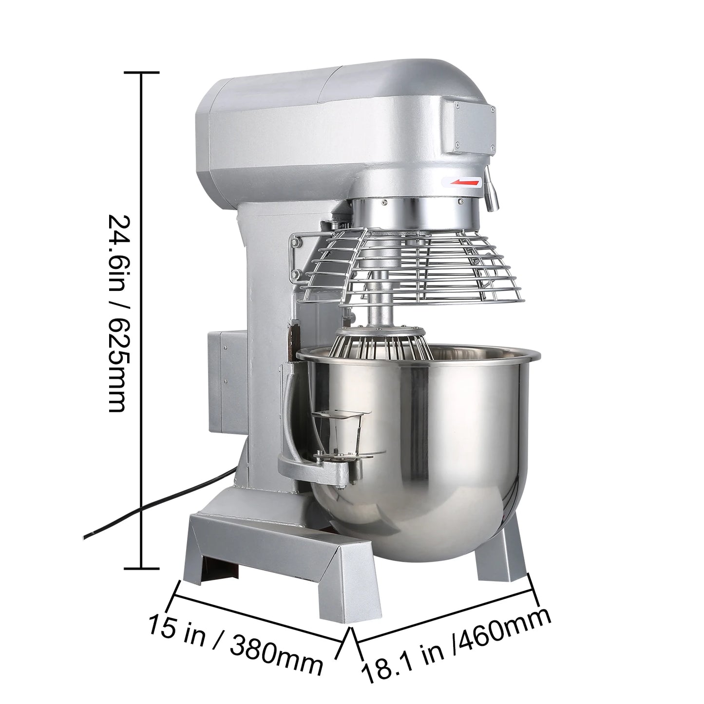 VEVOR Commercial Food Mixer 10Qt 450W Heavy Duty Stainless Steel