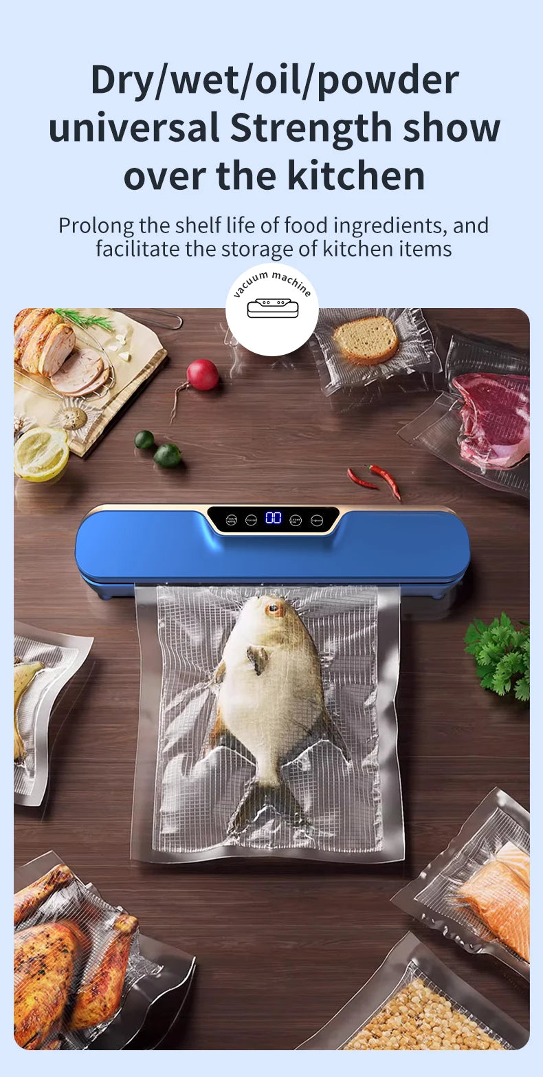 New LCD Touch Screen Household Food Automatic Vacuum Sealing Machine