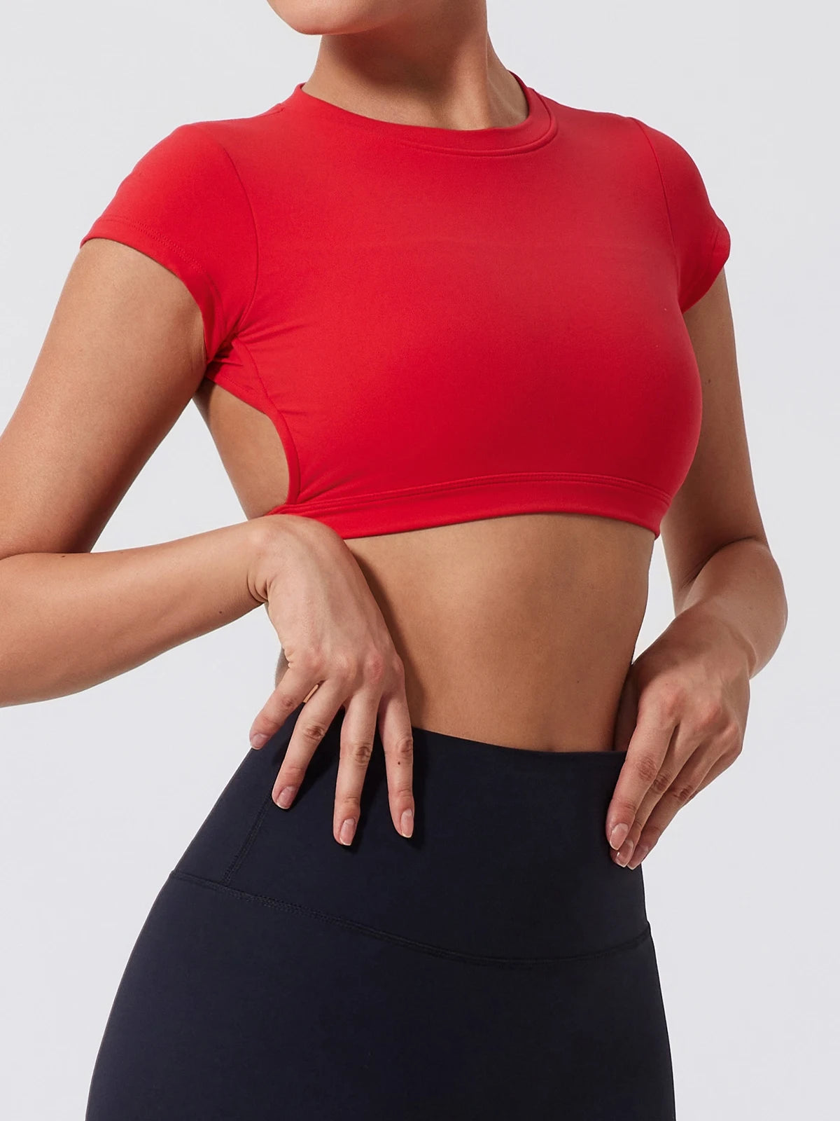 Ctenkevet Sports Short Top Women Fitness Yoga Wear Gym T-Shirt