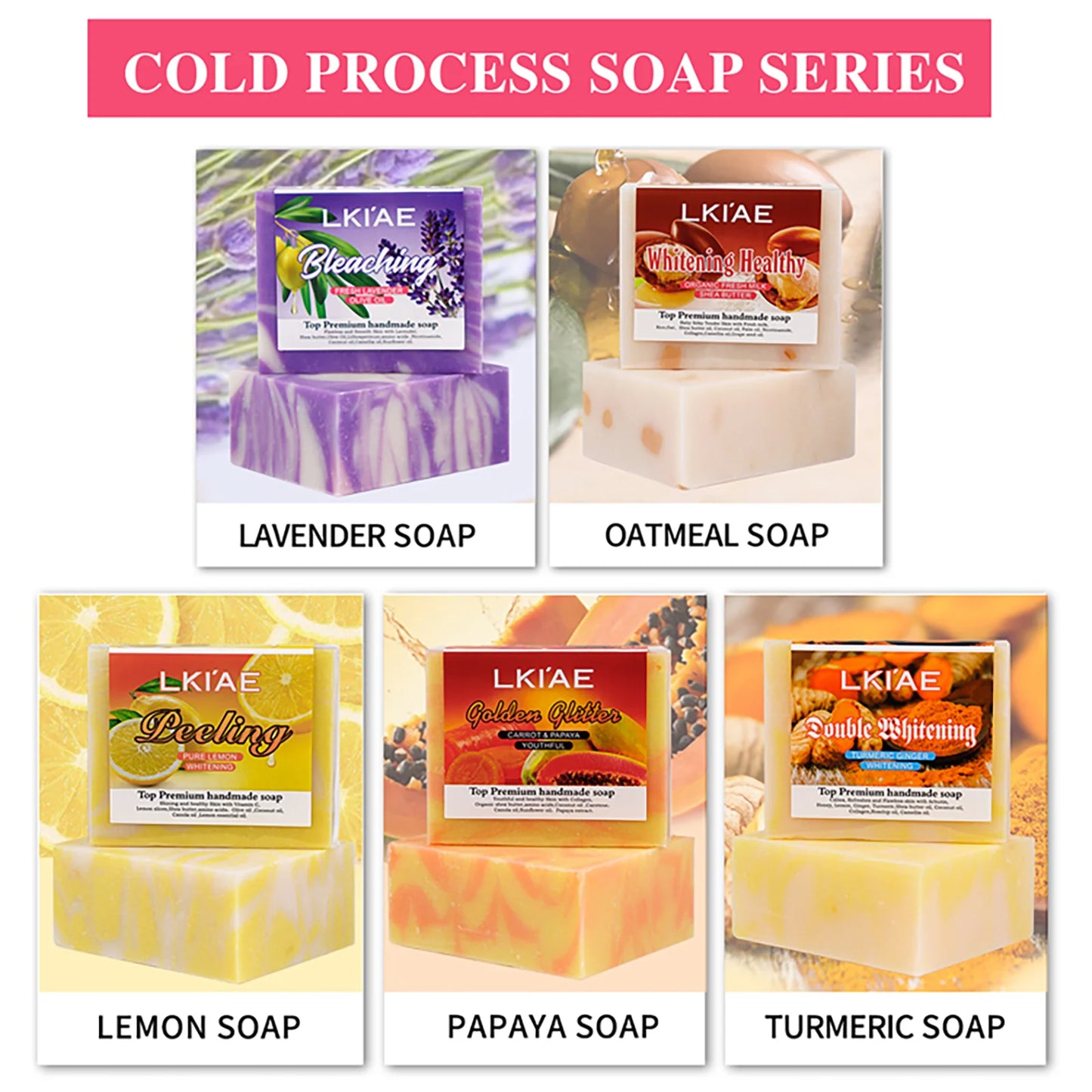 5 Days Anti Acne Brightening Pure Lavender Essential Oil Face Whitening Lavender Soap