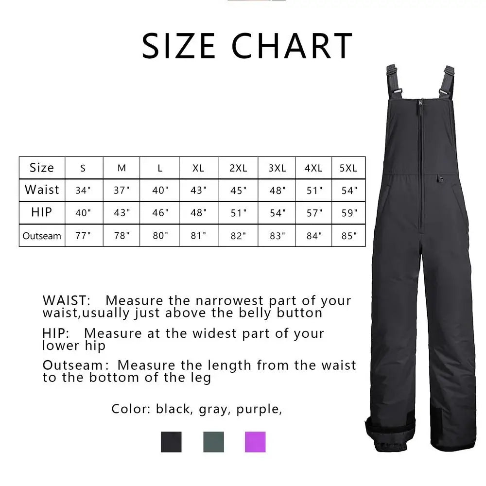 Insulated Ski Pants Overalls Ripstop  For Men & Women S-4XL