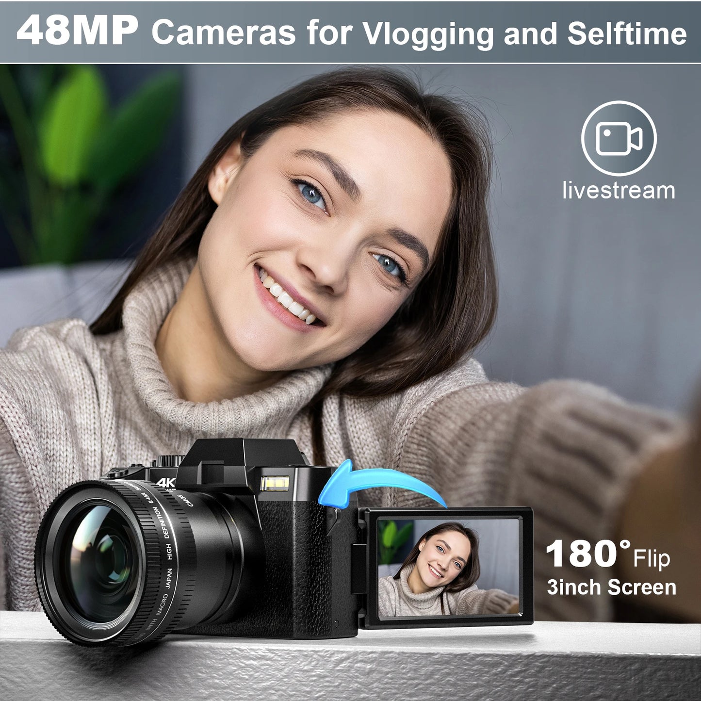 4K Digital Camera – Compact Vintage-Style