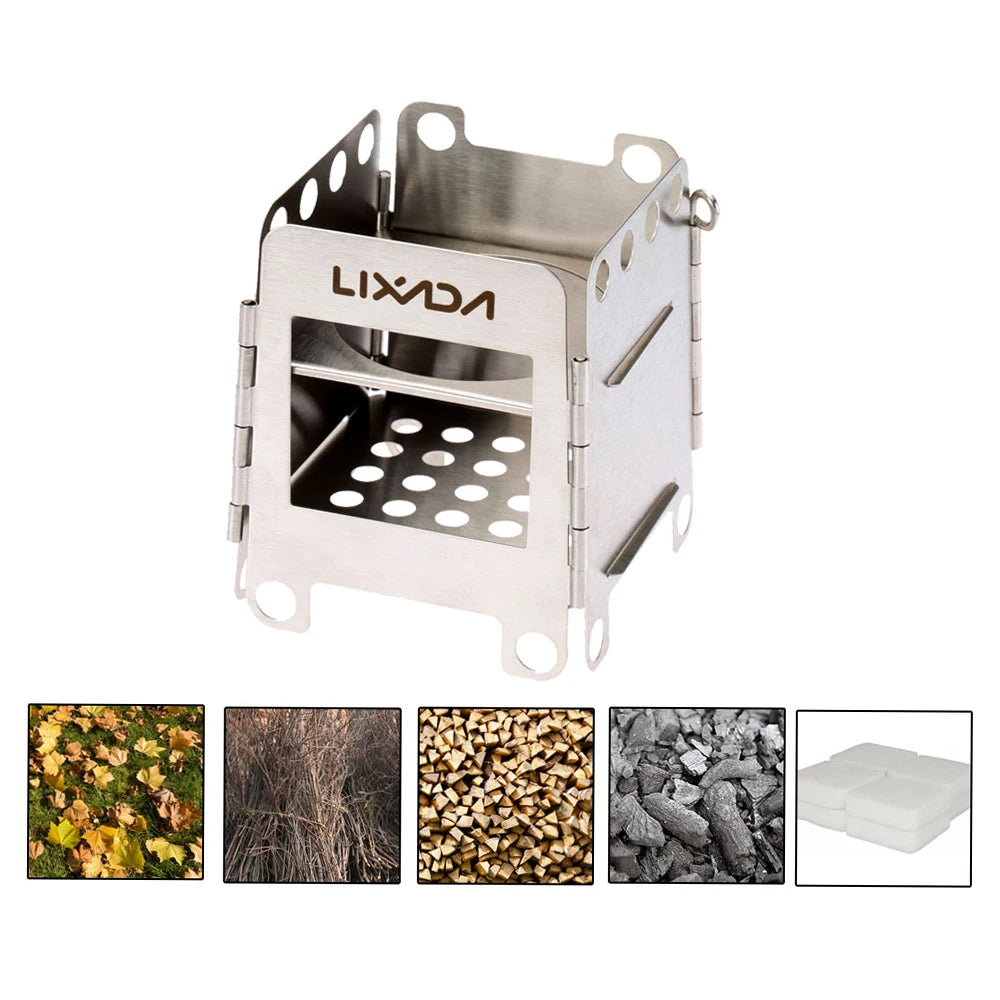 Camping Titanium Stove Lightweight Folding Wood Burning Stove Portable Outdoor Pocket Stove For Backpacking Cooking