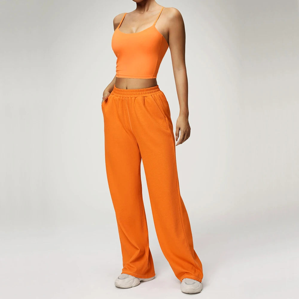 1/2PCS Loose Sweatshirt Yoga Set Gym Clothes Women Fitness