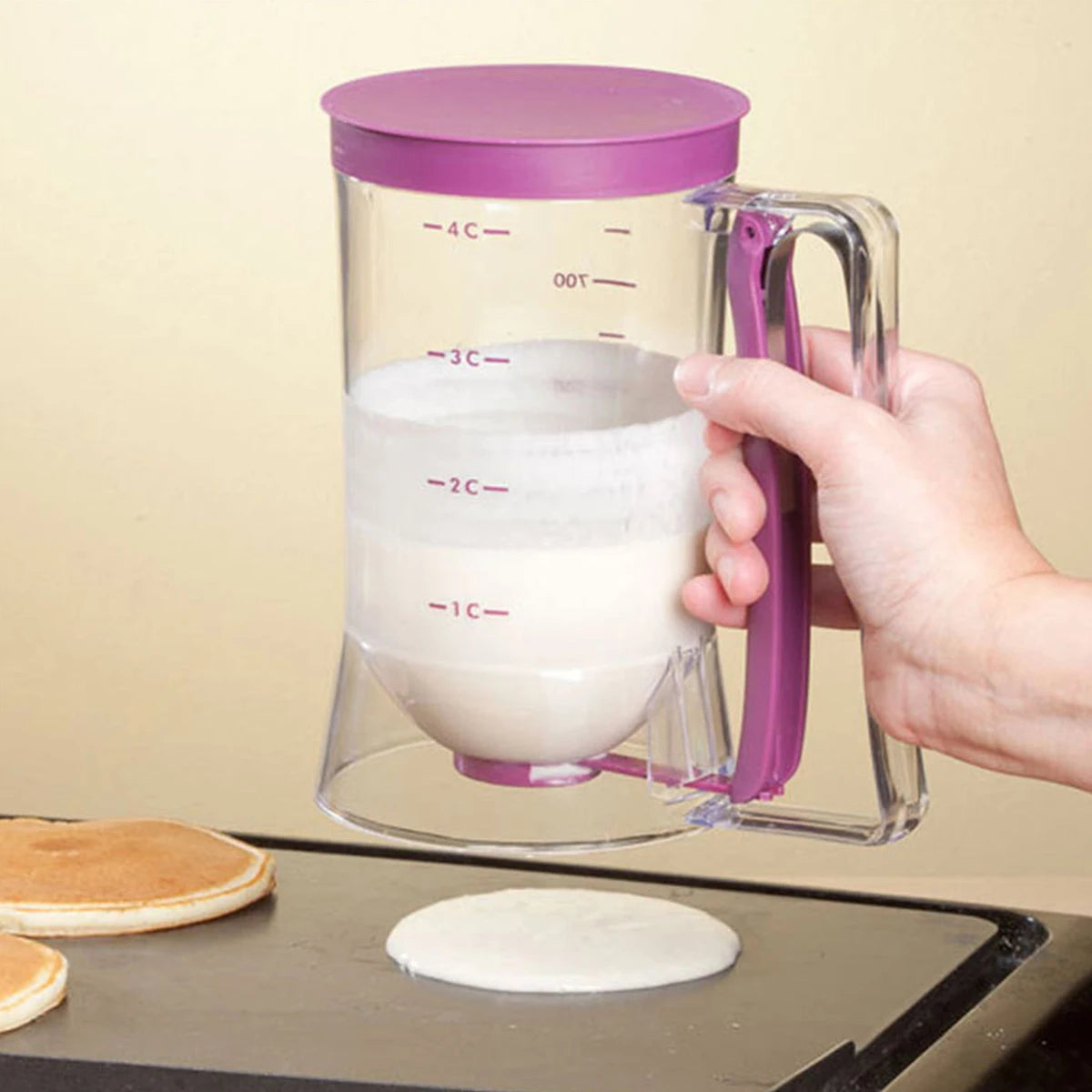 Batter Separator Pancake Dispenser with Measuring Label