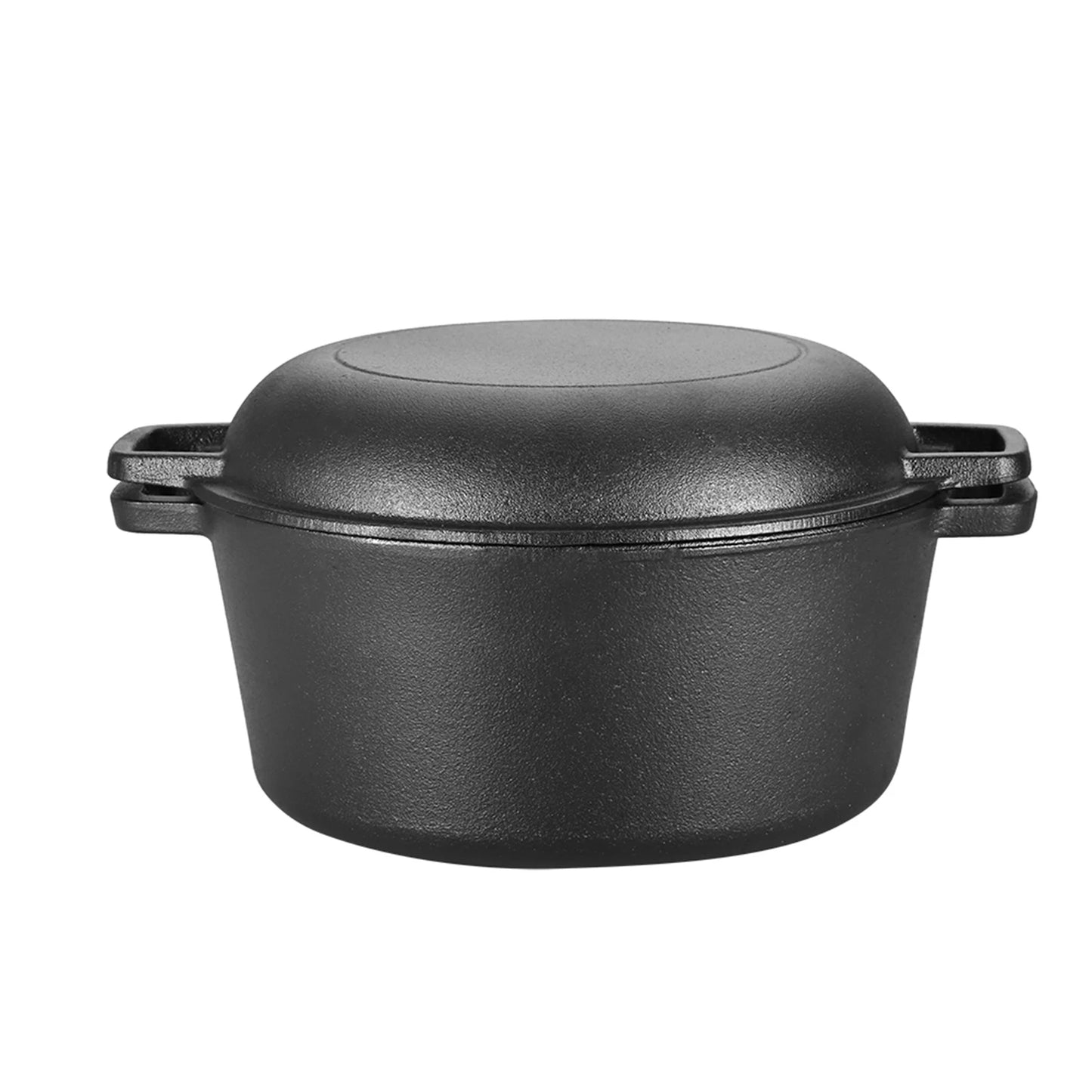 Cast Iron Dutch Oven Pot with Skillet Lid Cooking Pan Set
