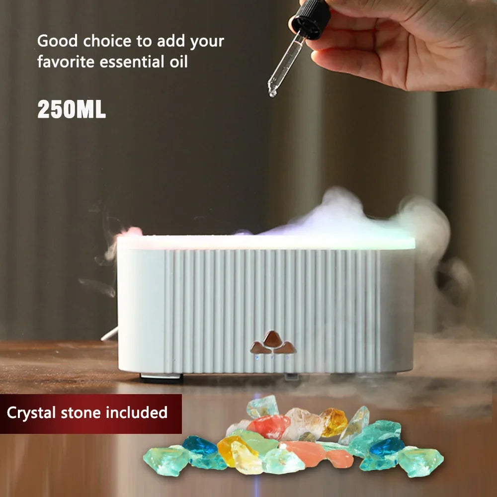 Essential Oil Diffuser Rain Drop Colorful Humidifier with Light and Crystal for Home Office Aromatherapy and Relaxation