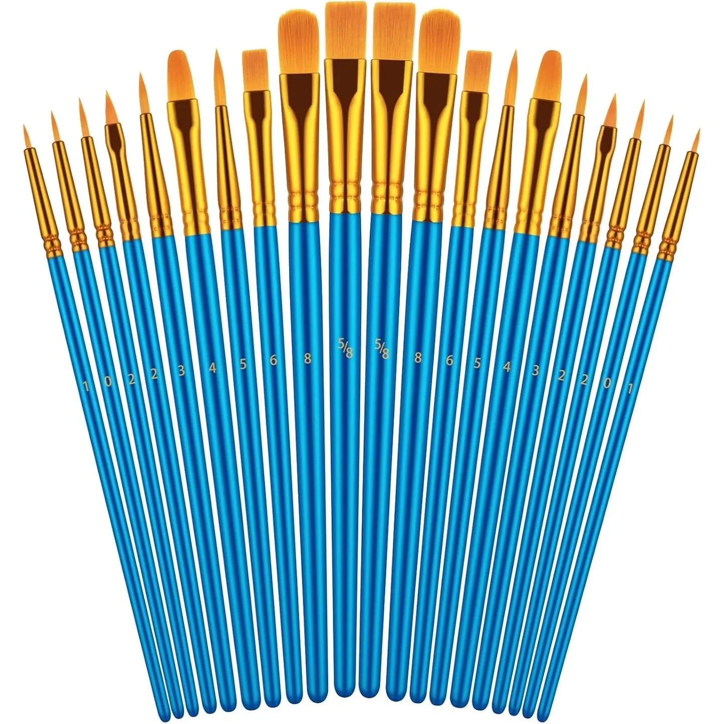 20 oil watercolor acrylic paint brushes