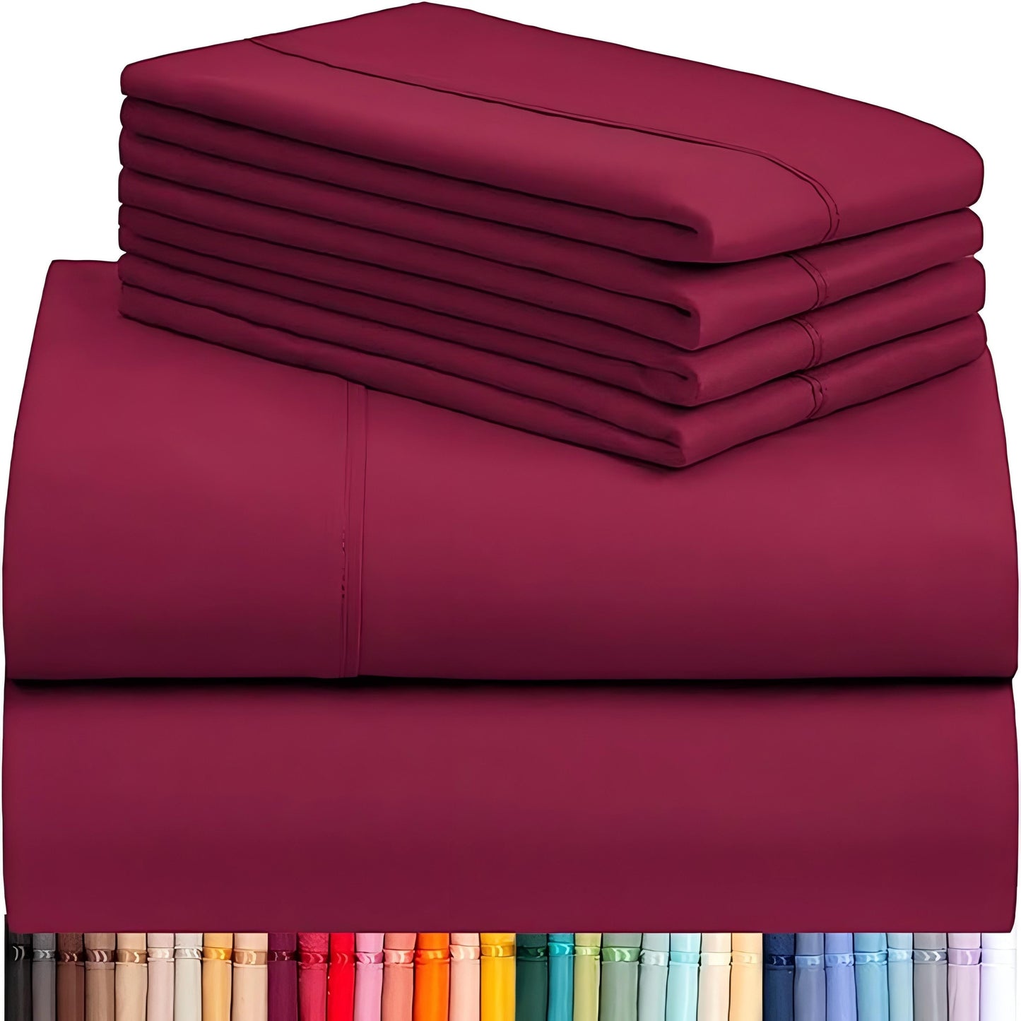 6 Piece Luxury Cooling Sheet Set with Fitted and Flat Sheets
