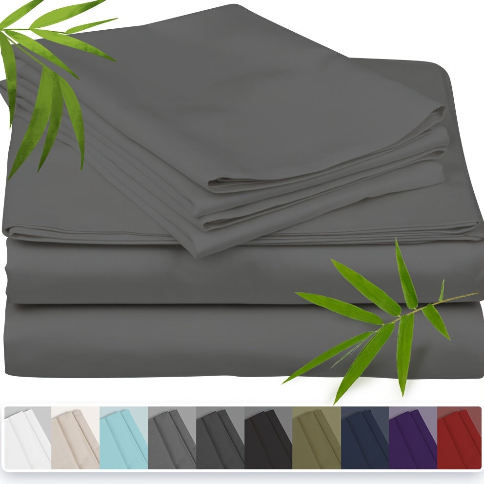 100% Bamboo Fiber Bed 3pcs Set, Comfortable - Hotel Luxury Bed Sheet+Pillowcase