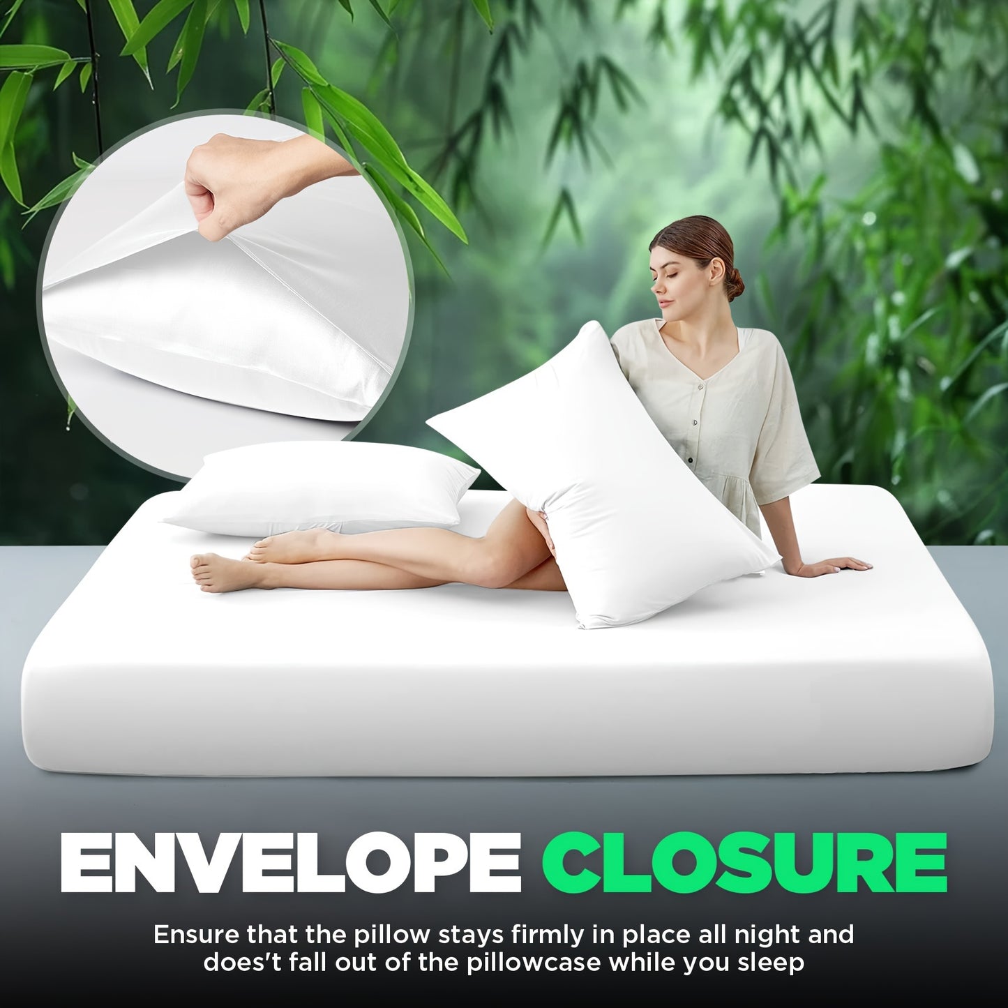 100% Bamboo Fiber Bed 3pcs Set, Comfortable - Hotel Luxury Bed Sheet+Pillowcase