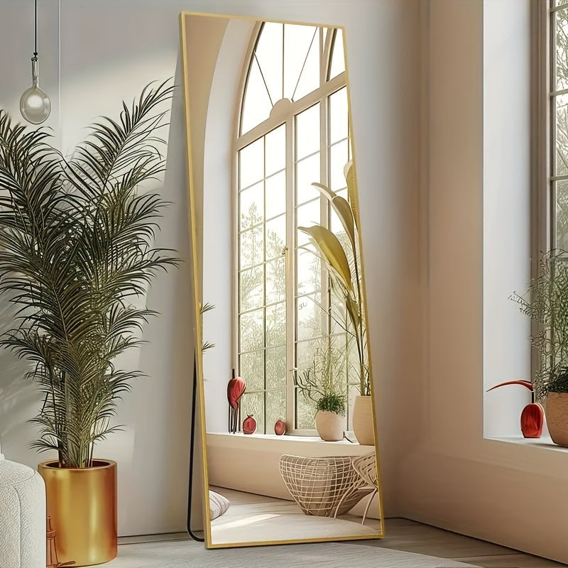 Arched/Rect Full Length Mirror, Full Body Mirror With Stand,