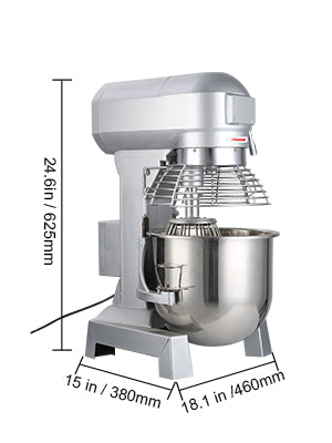 VEVOR Commercial Food Mixer 10Qt 450W Heavy Duty Stainless Steel