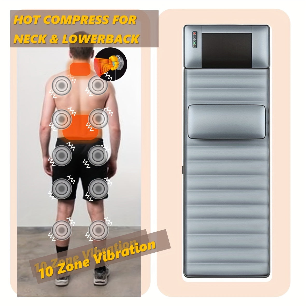 Full Body Massage Mattress with Shiatsu Massage and Hot Compress