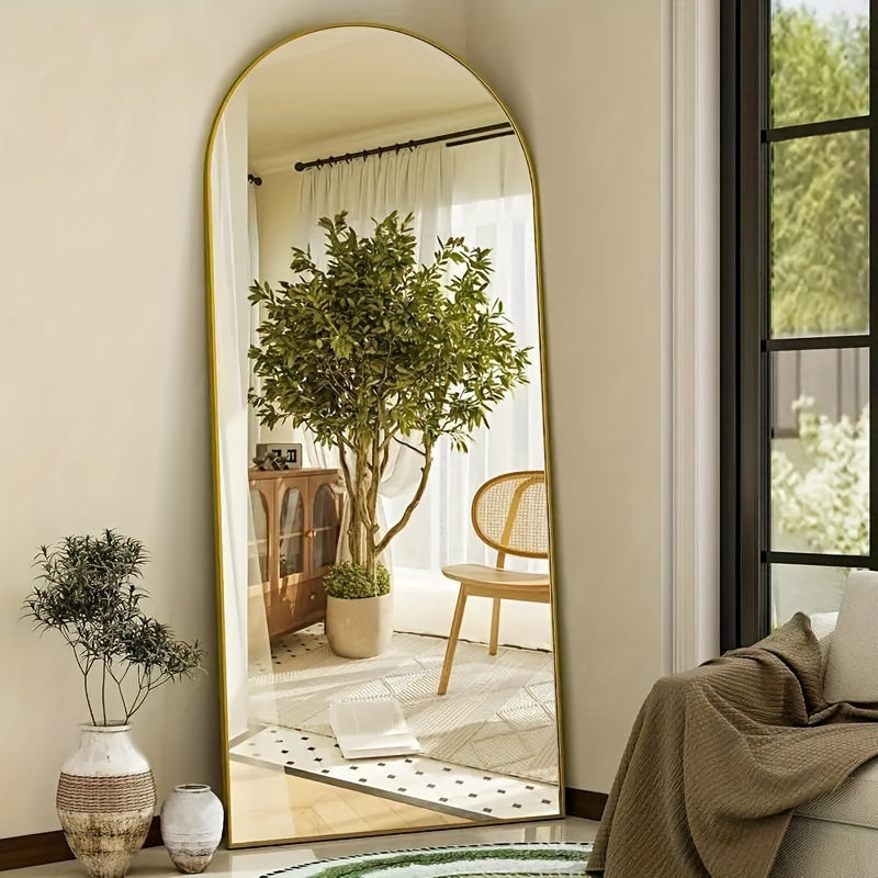 Arched/Rect Full Length Mirror, Full Body Mirror With Stand,