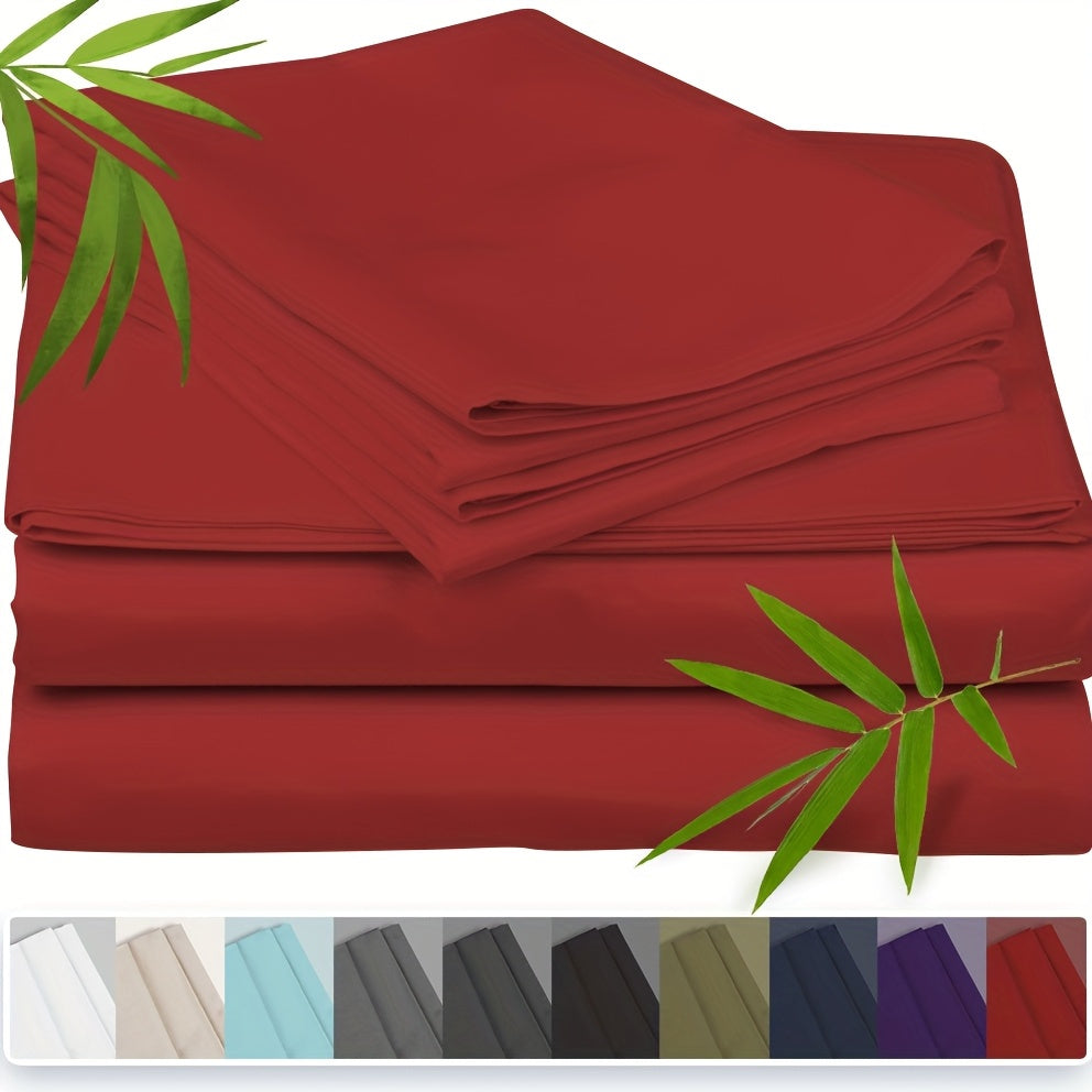 100% Bamboo Fiber Bed 3pcs Set, Comfortable - Hotel Luxury Bed Sheet+Pillowcase