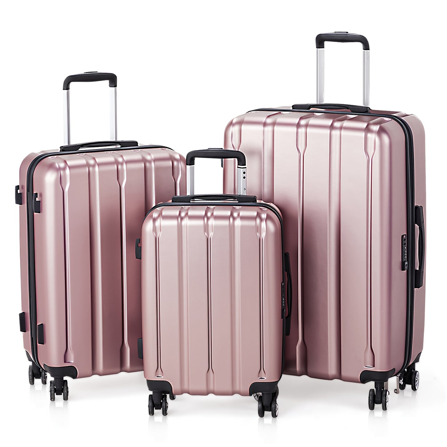 3In1 Set Includes 20-Inch, 24-Inch, 28-Inch Luggage with Scratch-Resistant MateriaL