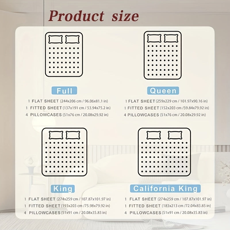 6 Piece Luxury Cooling Sheet Set with Fitted and Flat Sheets