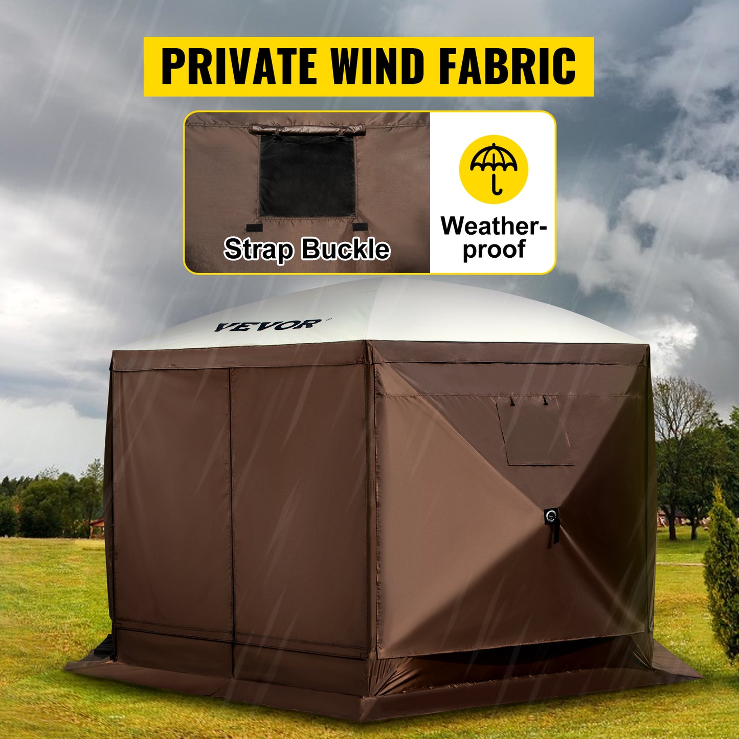Waterproof Screen Shelter 8 Person Camping 10'x10' Gazebo Tent
